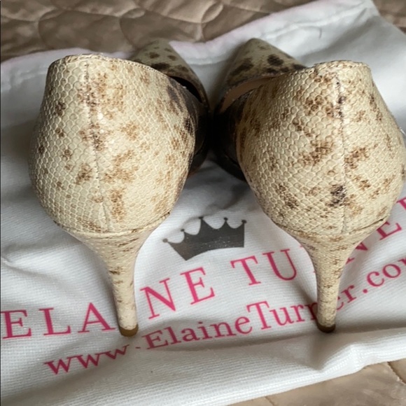Elaine Turner Snake Print Leather Shoes - Size 8 - Picture 5 of 8